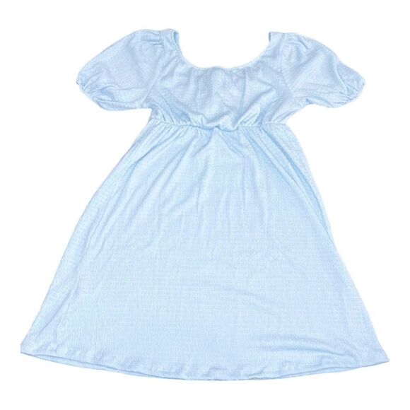 Good Luck Gem Puff Sleeve Mini Dress in Soft Blue - Picture 10 of 12